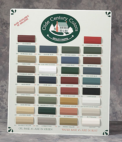 Olde Century Paint Color Chart